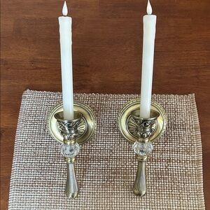 PartyLite Classic Creations Satin Gold Wall Sconces Lot of 2 - no original boxes